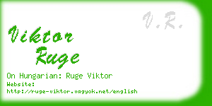 viktor ruge business card